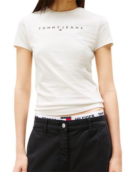 T-shirt slim bianco sporco Tommy Jeans | DW0DW18398YBH